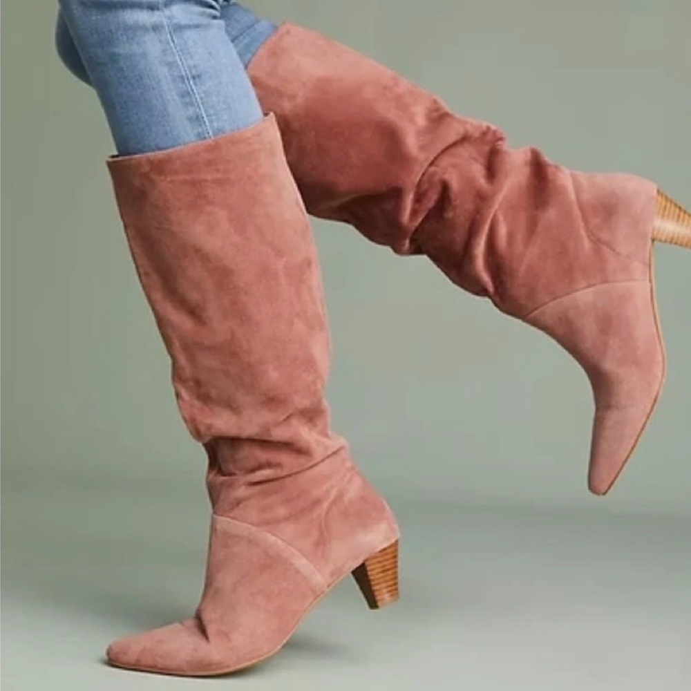 Silent D Tinglet Kitten Heel Boots Light Pink Suede Women’s Size 37 / Us 6.5